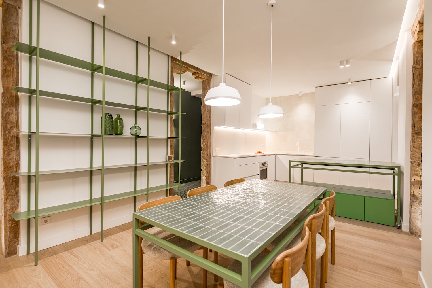 Wooden cabinetry with intricate structure